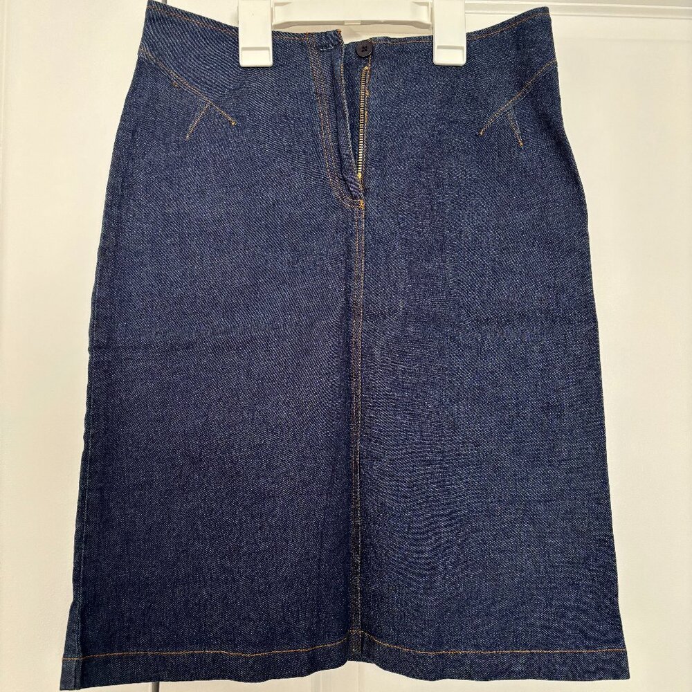 Classic Denim A-Line Skirt | Dark Wash | 29 inches waist